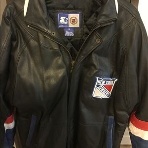 NY Rangers leather jacket vintage late 80’s